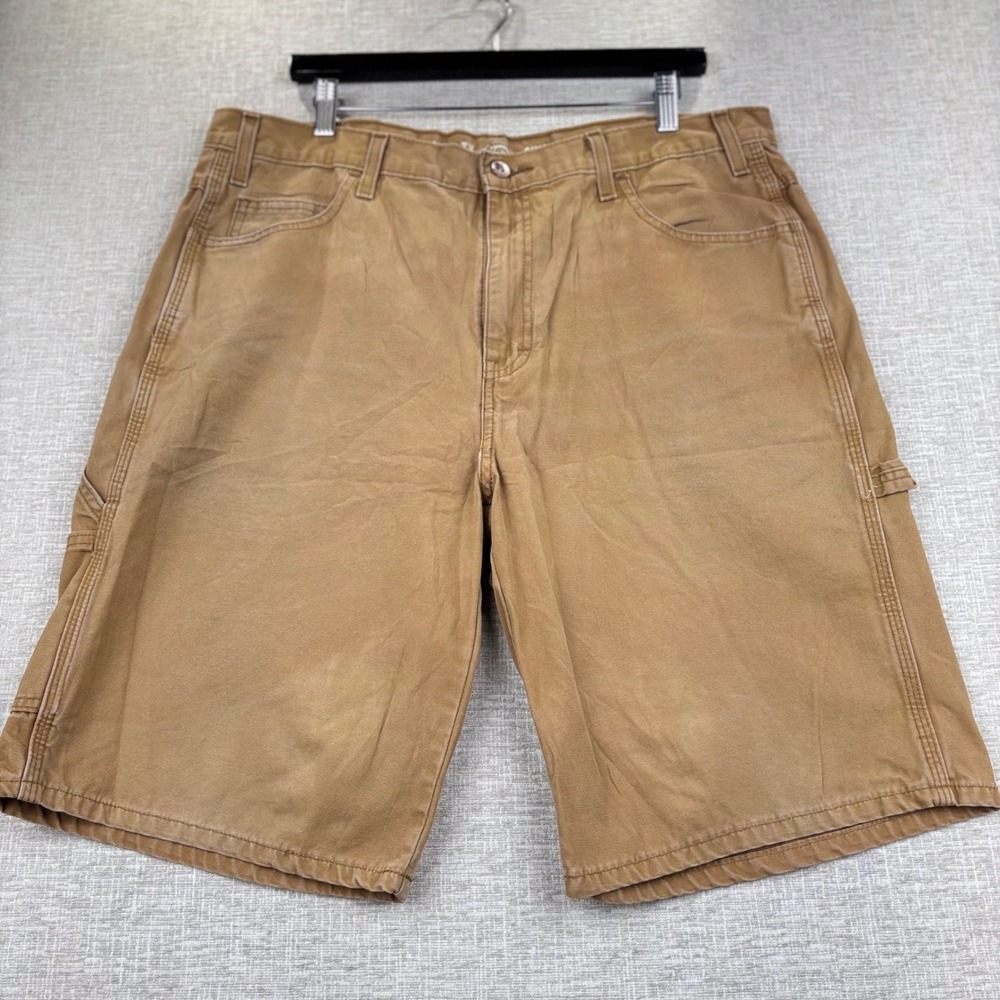 Dickies Y2K Mens 38 Relaxed Fit Carpenter Shorts Duck Brown Canvas CK-195